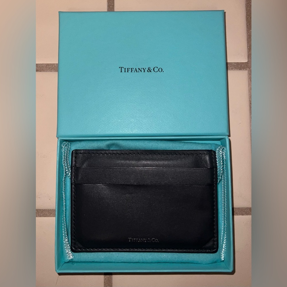 Tiffany & Co. Black Leather Card Holder